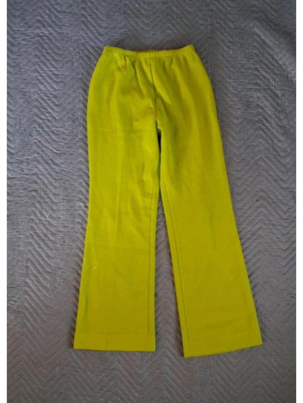 Vintage 70s Pants, Catalina Polyester Stretchy Green Hippy Disco Pants Sz 9/10